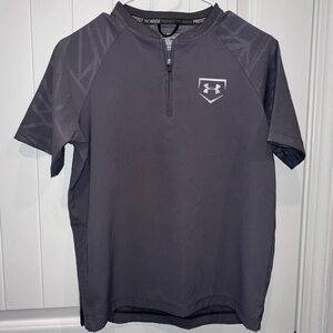 Under Armour boys Short Sleeve Gray Performance quarter Zip